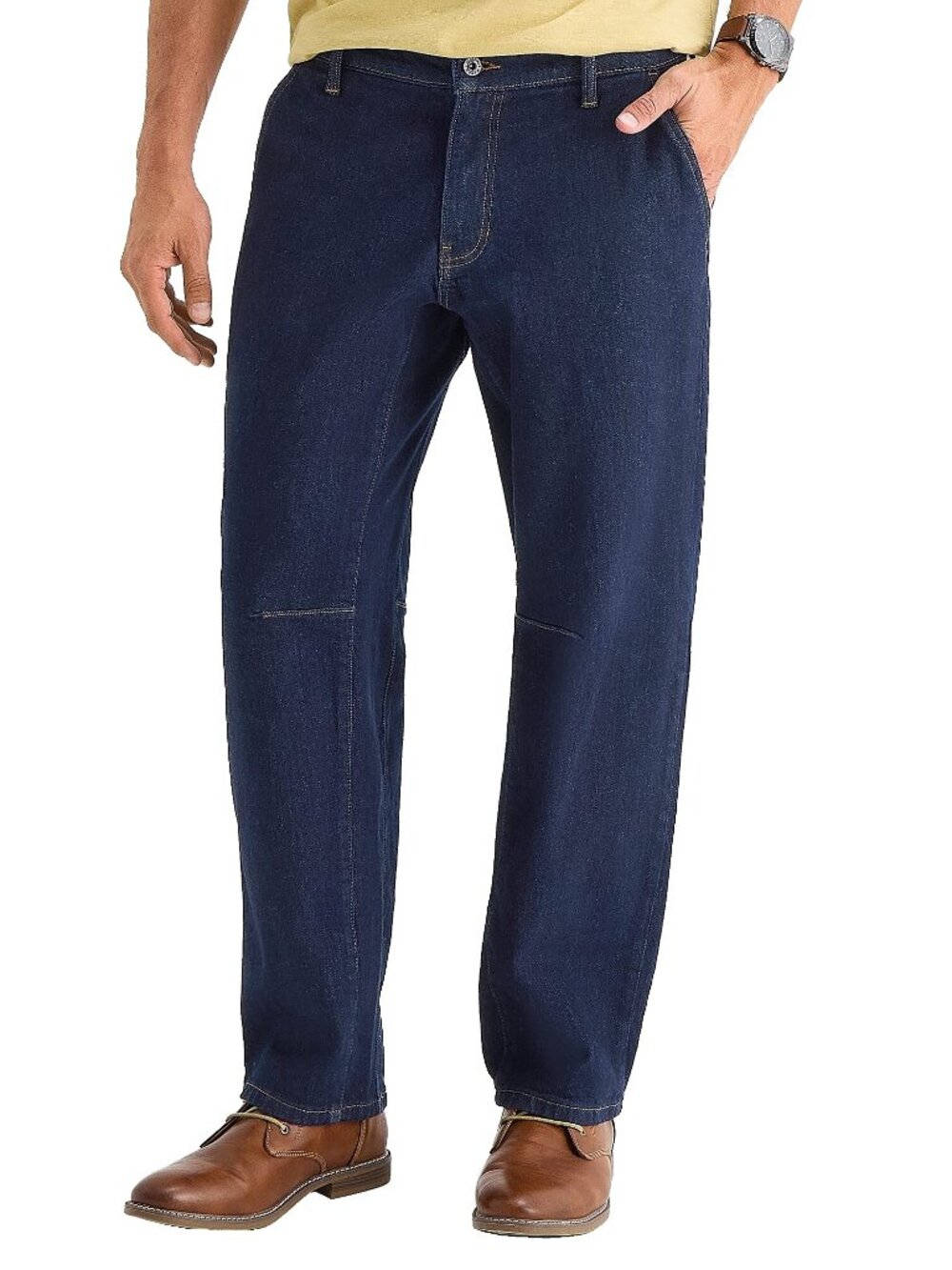 New! Mutual Weave Bowleg Blue Jeans Men's 36 Raw Rinse Stretch Denim